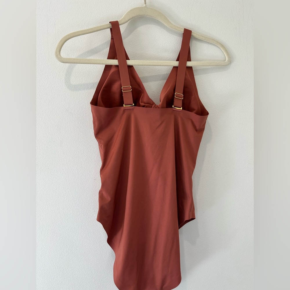 KNIX - Peekaboo Tie One Piece Cutout V-Neck Swimsuit Size M - Picture 3 of 9